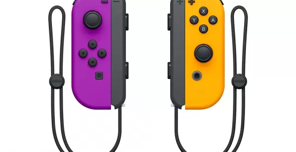 MANDO NINTENDO SWITCH JOY-CON (L/R)  MORADO NEON/ANARANJADO NEON