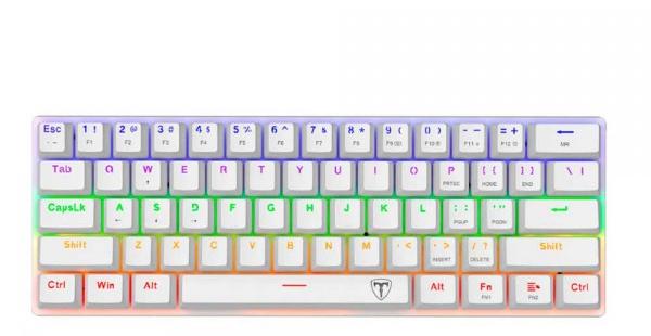 TECLADO T-DAGGER ARENA T-TGK321 | INGLES | MECANICO | SW-BROWN | RAINBOW | BLANCO