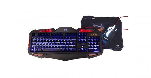 KIT 3 EN 1 HALION TITAN HA-845C  TECLADO + MOUSE + PAD M
