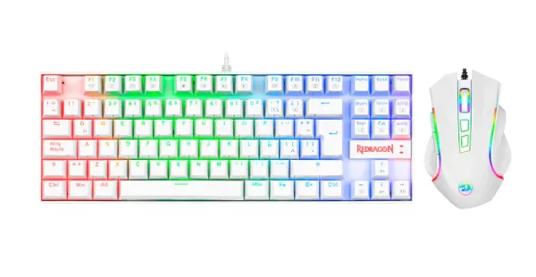 COMBO REDRAGON KUMARA+GRIFFIN K552RGB-BA | TECLADO+MOUSE | BLANCO