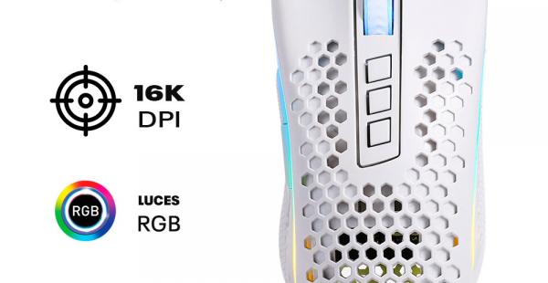 MOUSE REDRAGON STORM PRO M808-KS INALAMBRICO 16,000 DPI RGB BLANCO