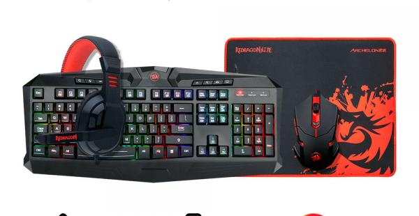 KIT 4 EN 1 REDRAGON S101-BA-2-SP | TECLADO + MOUSE + AUDIFONO + PAD M
