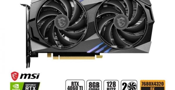 TARJETA DE VIDEO MSI RTX 4060TI 8GB, GAMING X, GDDR6 GEFORCE NVIDIA 128 BITS, 2 VENTILADORES GRAFICO PARA VIDEOJUEGOS, 2 VENTILADORES