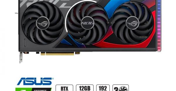 TARJETA DE VIDEO ASUS ROG RTX 4070 12GB GDDR6X GAMING GEFORCE NVIDIA 192 BITS, NO ES OC, 3 VENTILADORES