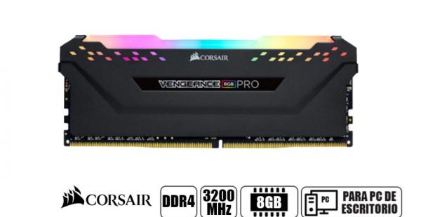 MEMORIA DDR4 8GB 3200 CL16 CORSAIR  VENGEANCE RGBPRO BLACK
